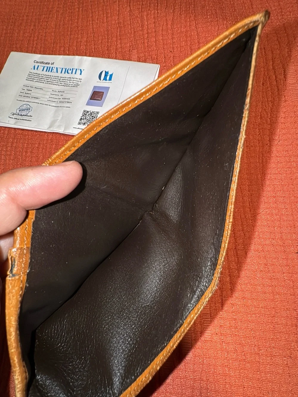 Burberry Brown Leather Wallet with Branded Patch